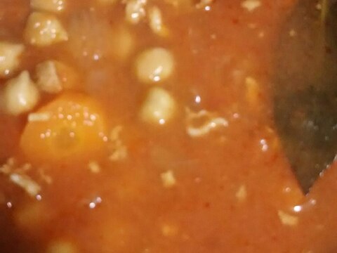 ひよこ豆の水煮缶を使ってトマトスープ♪